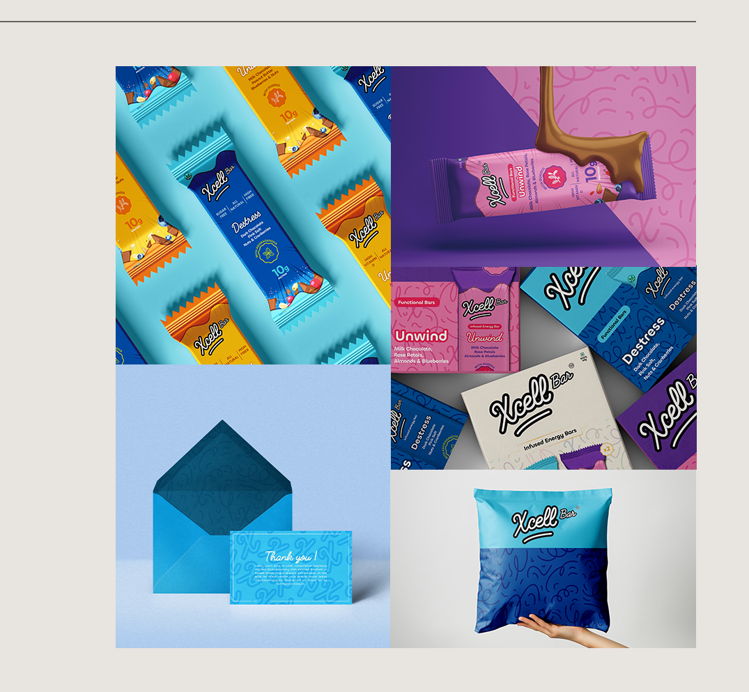 Xcell Bar branding mockups
